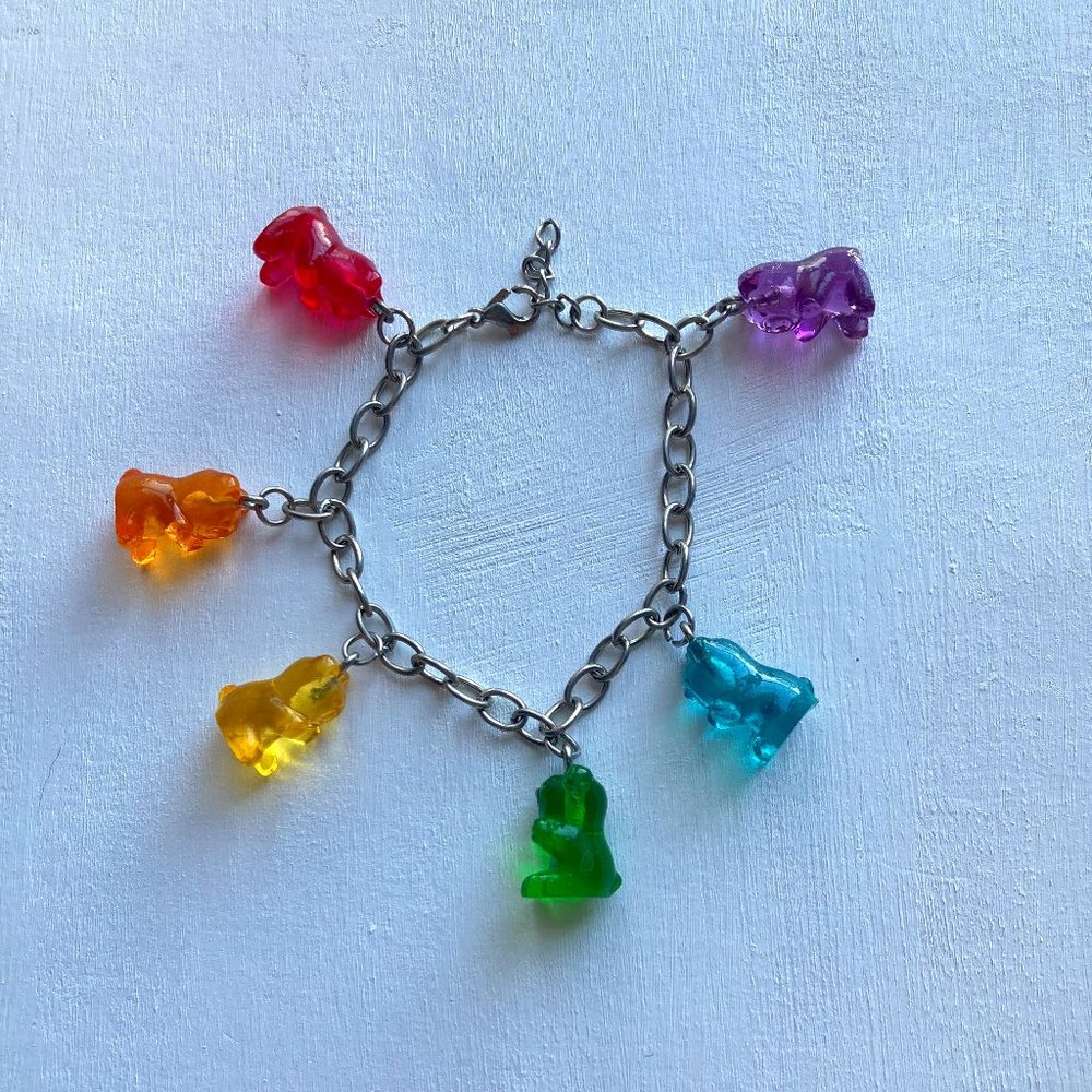 Rainbow gummy bear bracelet